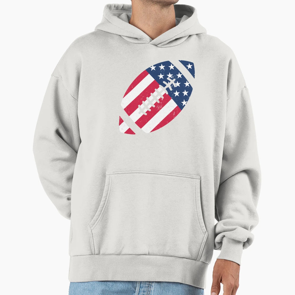 Football American Flag Hoodie - Custom Art Print Men Women - T-Shirt, Sweatshirt, Hoodie
