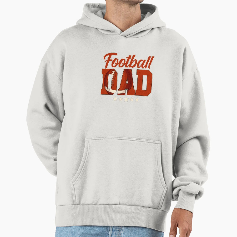 Football Dad Daddy Father Happy Hoodie - Custom Art Print for Adults - T-Shirt, Sweatshirt, Hoodie