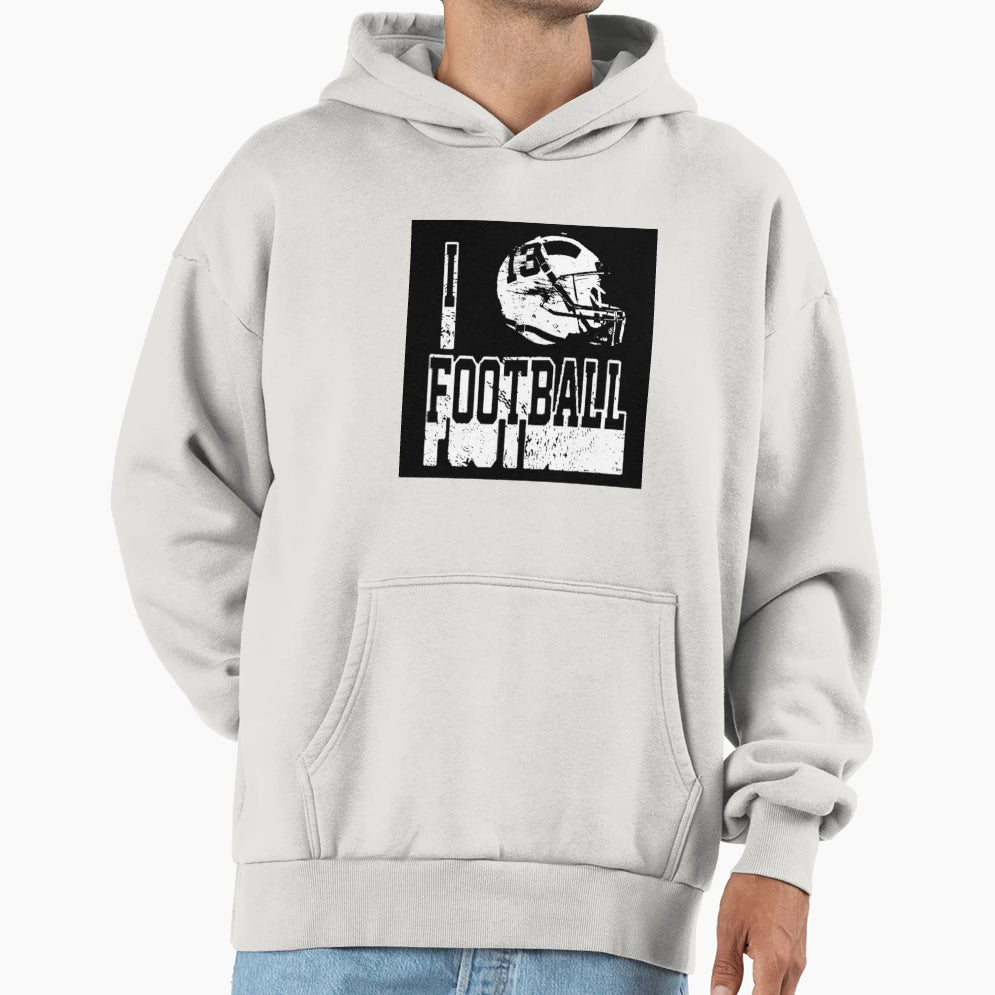 I Love Football Hoodie - Graphic Print for Adults - T-Shirt, Sweatshirt, Hoodie