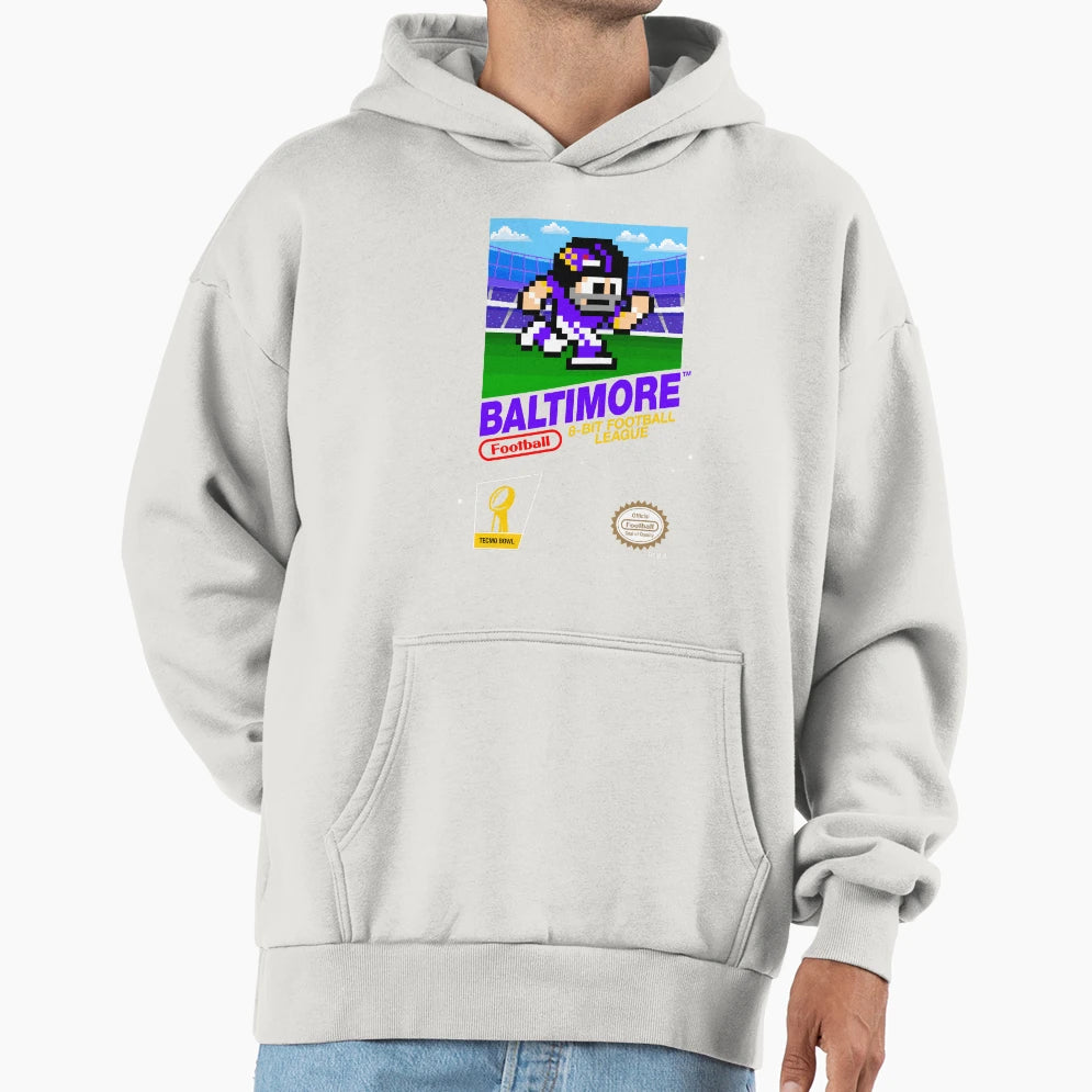 Baltimore Ravens 8 Bit Videogames Hoodie - Trendy Graphic for Adults - T-Shirt, Sweatshirt, Hoodie