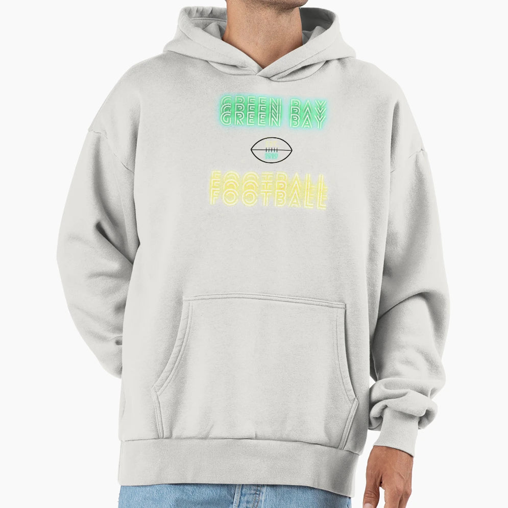 Green Bay Football Throwback 80S Hoodie - Novelty Apparel Unisex - T-Shirt, Sweatshirt, Hoodie