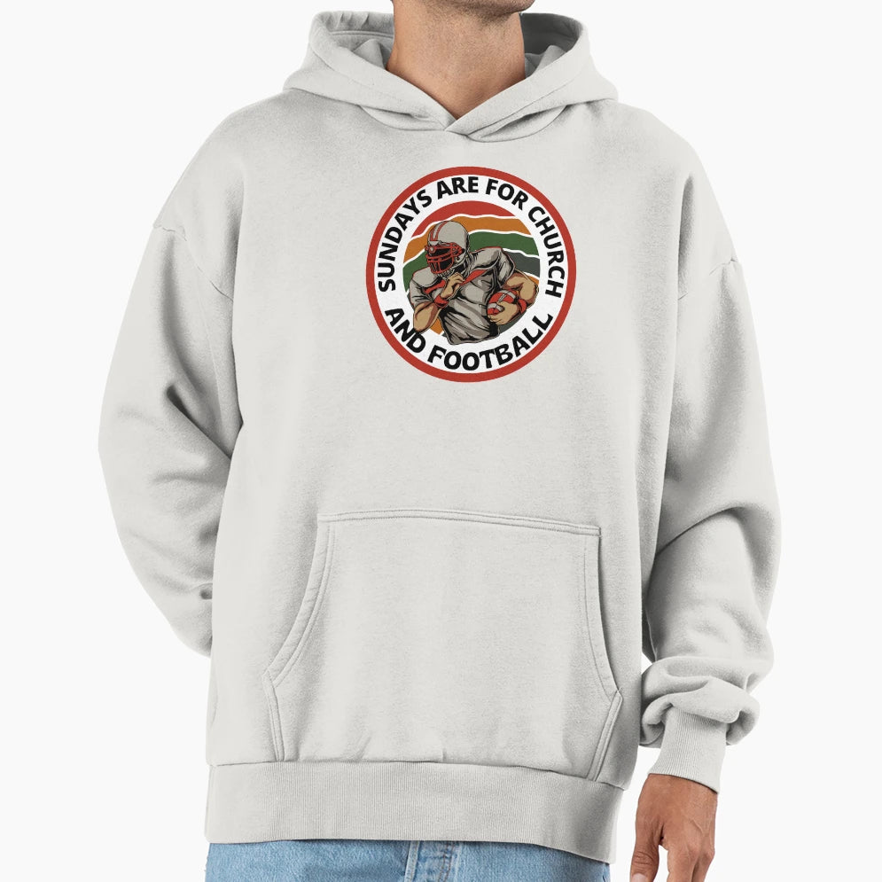 Sundays Are Church Jesus And Football Hoodie - Unique Graphic Unisex - T-Shirt, Sweatshirt, Hoodie