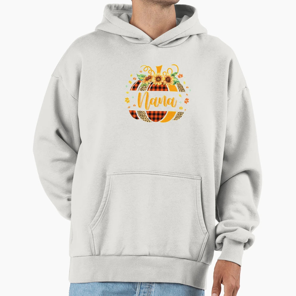 Nana Pumpkin Leopard Sunflower Grandma Hoodie - Graphic Print for Adults - T-Shirt, Sweatshirt, Hoodie