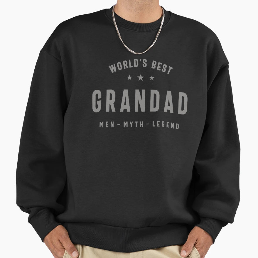 Mens Worlds Best Grandad Dad Sweatshirt - Streetwear Style for Adults - T-Shirt, Sweatshirt, Hoodie