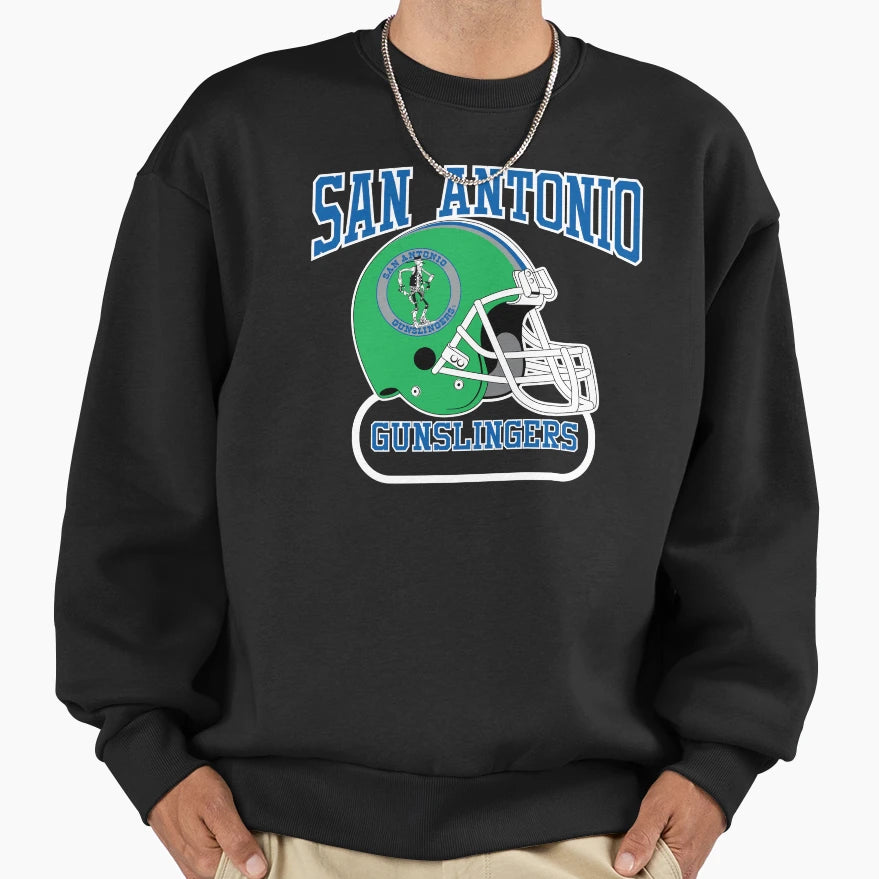 San Antonio Gunslingers Helmet Sweatshirt - Graphic Print Unisex - T-Shirt, Sweatshirt, Hoodie