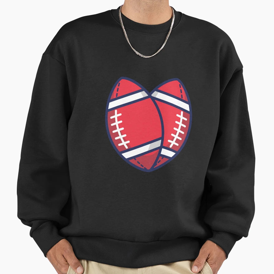 American Football Sports Love Sweatshirt - Casual Everyday Wear Men Women - T-Shirt, Sweatshirt, Hoodie