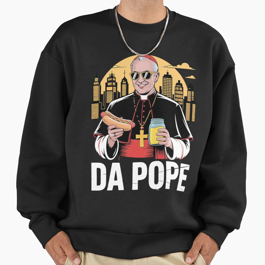 Da Pope Chicago Pope Funny Leo Xiv Sweatshirt - Minimalist Print Unisex - T-Shirt, Sweatshirt, Hoodie