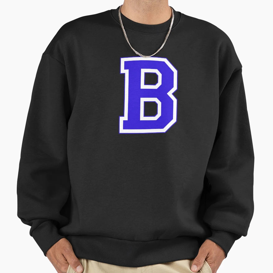 Varsity Letter B Sweatshirt - Aesthetic Graphic Men Women - T-Shirt, Sweatshirt, Hoodie
