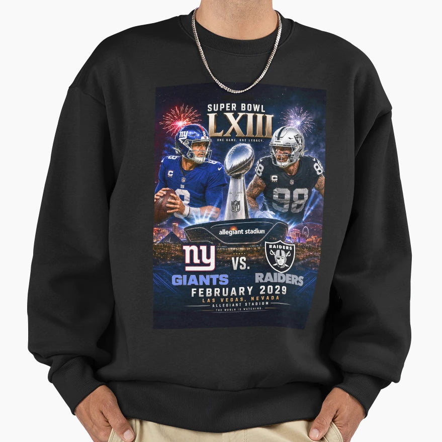 Superbowl Lxiii New York Giants Sweatshirt - Aesthetic Graphic for Adults - T-Shirt, Sweatshirt, Hoodie