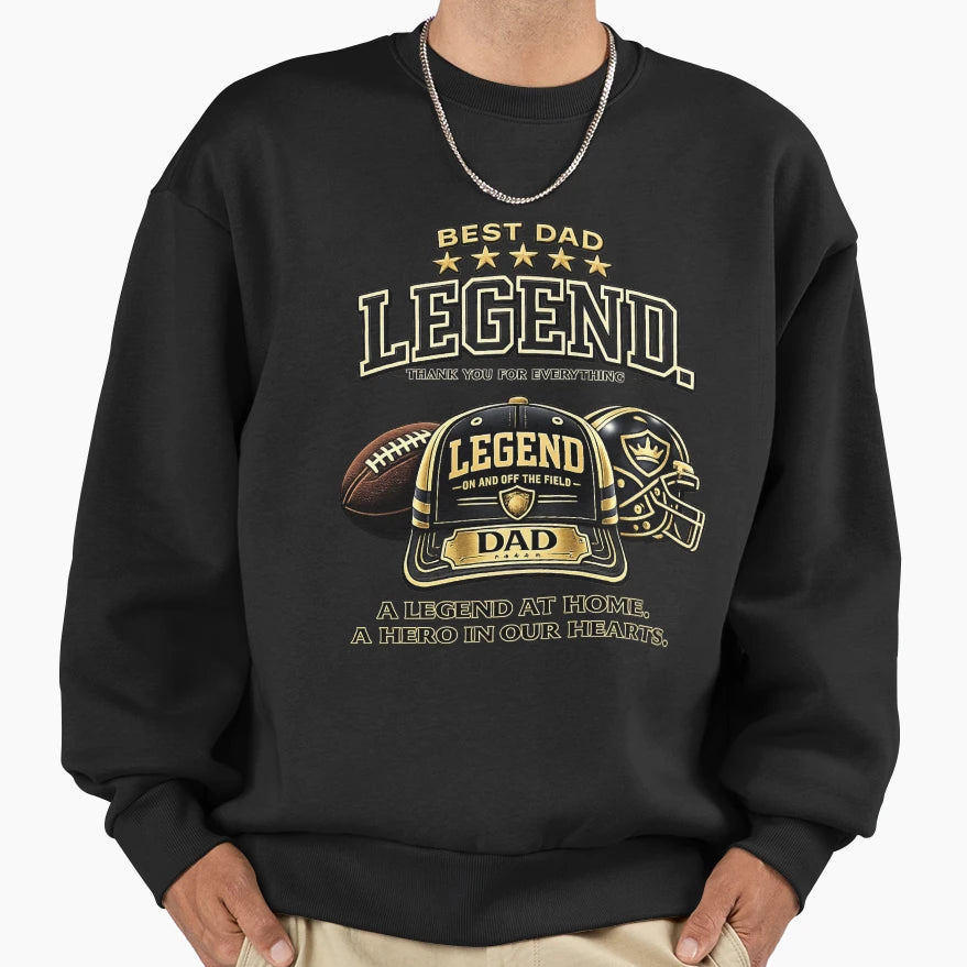 Dad Legend Black Baseball Cap Sweatshirt - Custom Art Print for Adults - T-Shirt, Sweatshirt, Hoodie