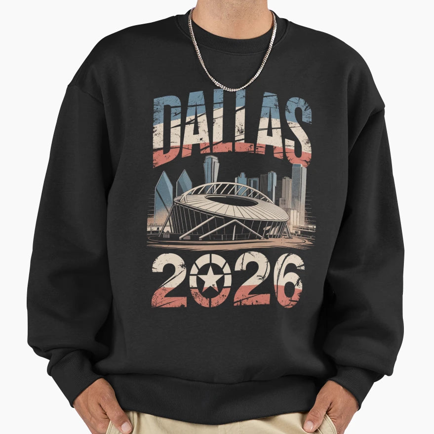 Dallas 2026 Texas Soccer Souvenir V15 T-Shirt - Novelty Apparel for Adults - T-Shirt, Sweatshirt, Hoodie