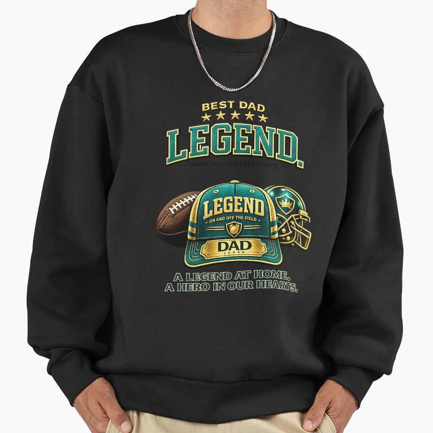 Dad Legend Teal Baseball Cap Sweatshirt - Unique Graphic Men Women - T-Shirt, Sweatshirt, Hoodie