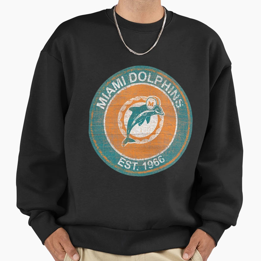 Art Miami Dolphins Sweatshirt - Trendy Graphic for Adults - T-Shirt, Sweatshirt, Hoodie