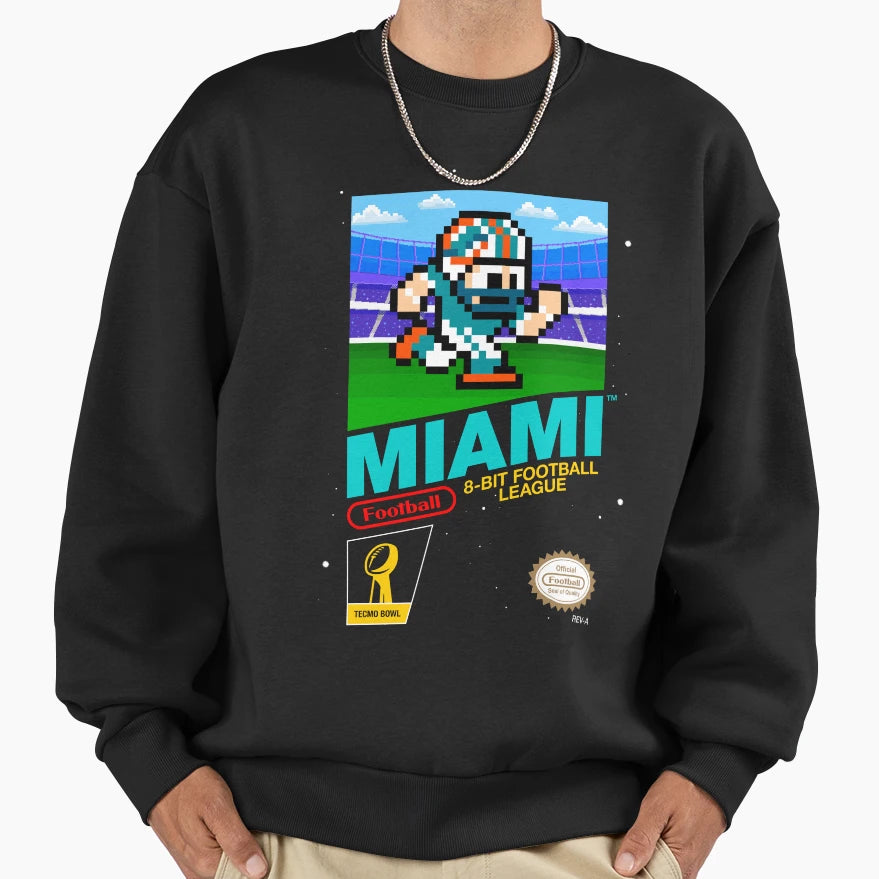 Miami Dolphins 8 Bit Videogames Sweatshirt - Unique Graphic for Adults - T-Shirt, Sweatshirt, Hoodie