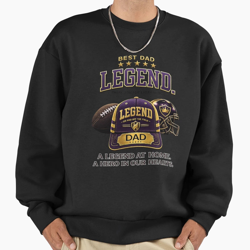 Dad Legend Purple Baseball Cap Sweatshirt - Fun Novelty Design Men Women - T-Shirt, Sweatshirt, Hoodie