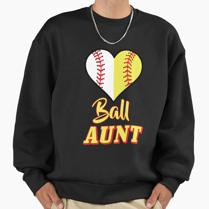 Softball Baseball Aunt Outfit Sport Sweatshirt - Unique Graphic Men Women - T-Shirt, Sweatshirt, Hoodie