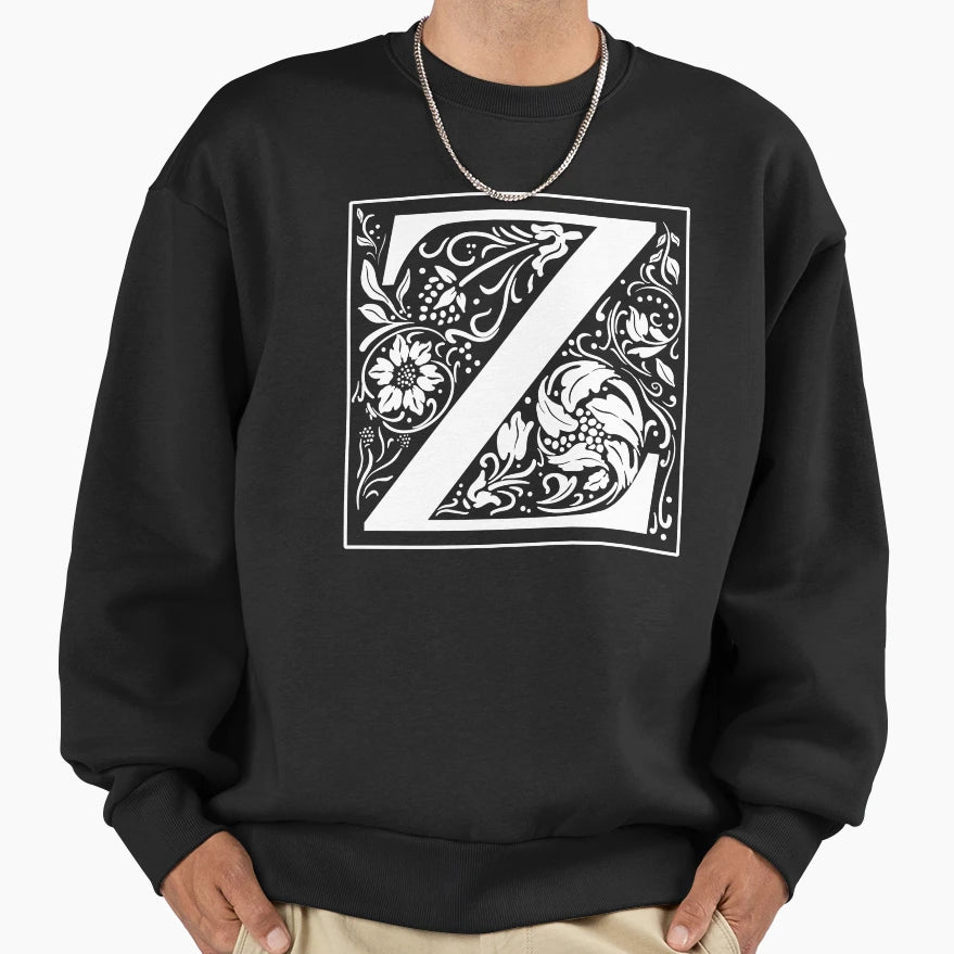 Illuminated Initial Z Sweatshirt - Novelty Apparel Men Women - T-Shirt, Sweatshirt, Hoodie