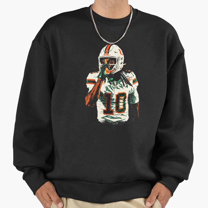 Malachi Toney Locked Miami Hurricanes Sweatshirt - Custom Art Print Unisex - T-Shirt, Sweatshirt, Hoodie