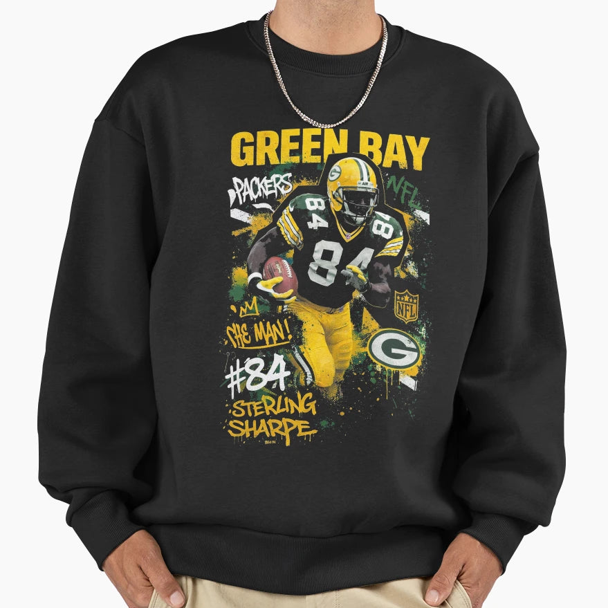 Sterling Sharpe Prime Time Green Sweatshirt - Trendy Graphic for Adults - T-Shirt, Sweatshirt, Hoodie