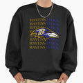 Baltimore Ravens Head Ravens Flock Sweatshirt - Trendy Graphic Men Women - T-Shirt, Sweatshirt, Hoodie