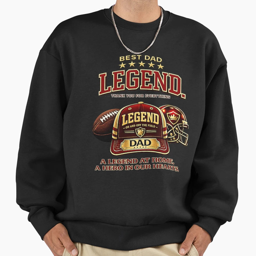 Dad Legend Red Baseball Cap Sweatshirt - Custom Art Print Men Women - T-Shirt, Sweatshirt, Hoodie
