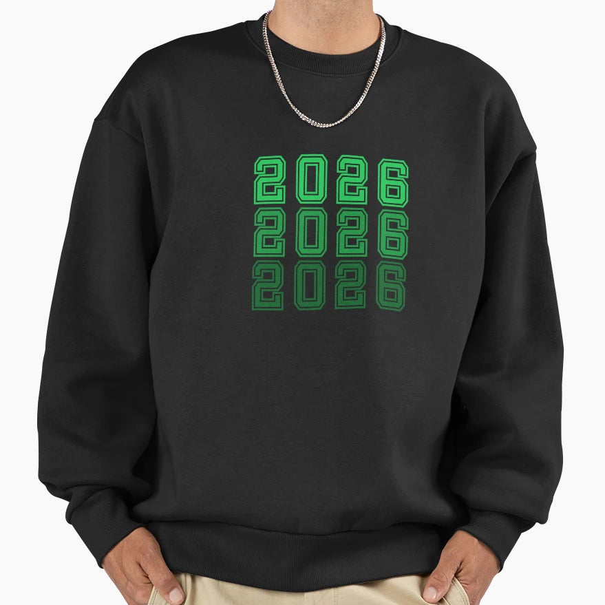 2026 Green Sweatshirt - Minimalist Print Unisex - T-Shirt, Sweatshirt, Hoodie