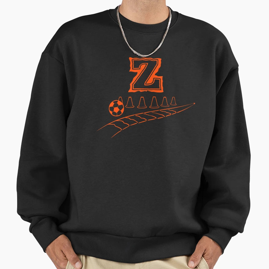 Zig Zag Dribble Football Monogram Z Sweatshirt - Trendy Graphic Unisex - T-Shirt, Sweatshirt, Hoodie