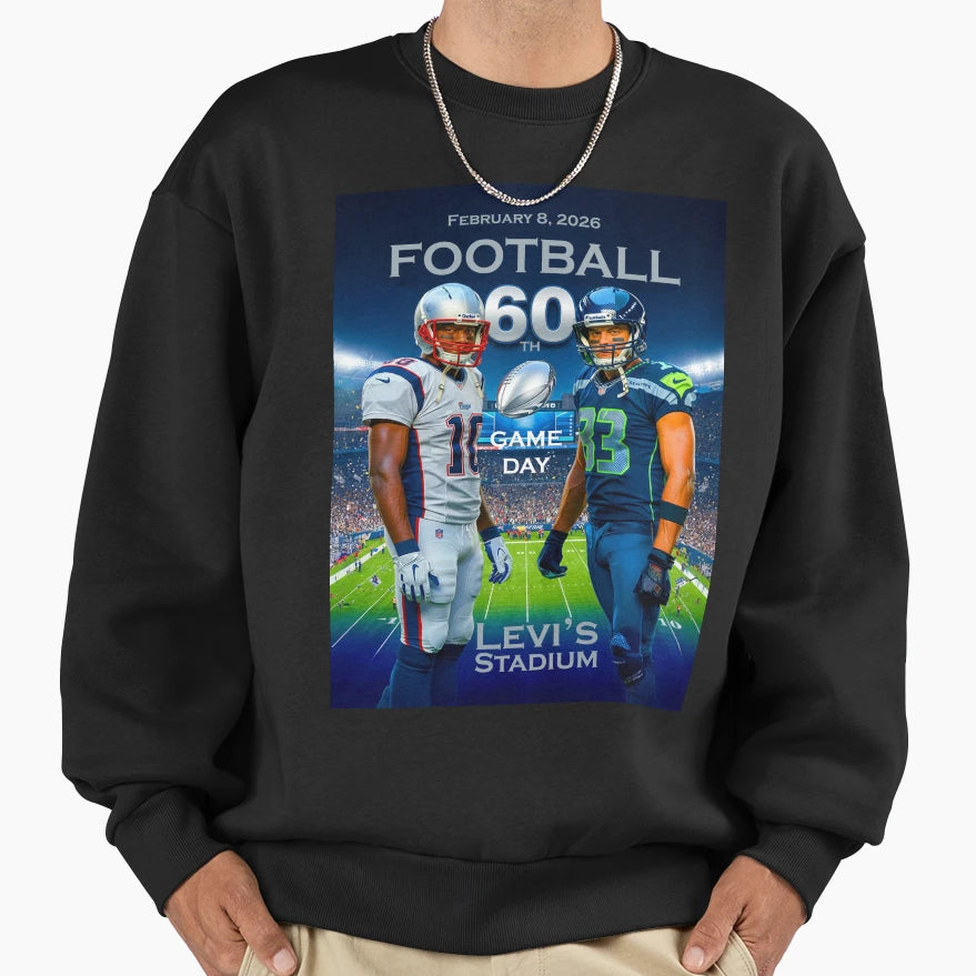 Super Bowl Lx Football Championship Sweatshirt - Fun Novelty Design Unisex - T-Shirt, Sweatshirt, Hoodie