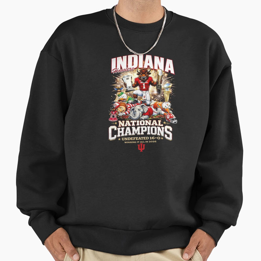 Indiana Hoosiers National Champions Sweatshirt - Trendy Graphic Men Women - T-Shirt, Sweatshirt, Hoodie