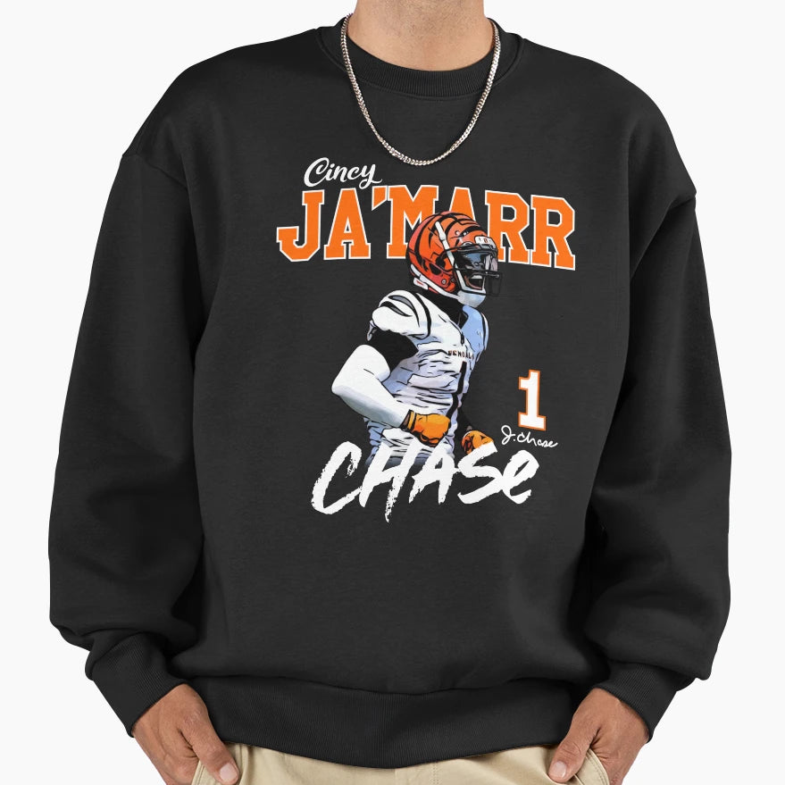 Jamarr Chase Sweatshirt - Minimalist Print Men Women - T-Shirt, Sweatshirt, Hoodie