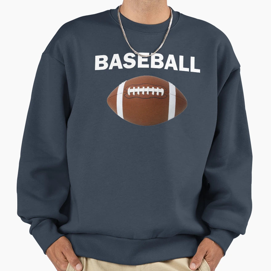 Baseball Football Sweatshirt - Minimalist Print for Adults - T-Shirt, Sweatshirt, Hoodie