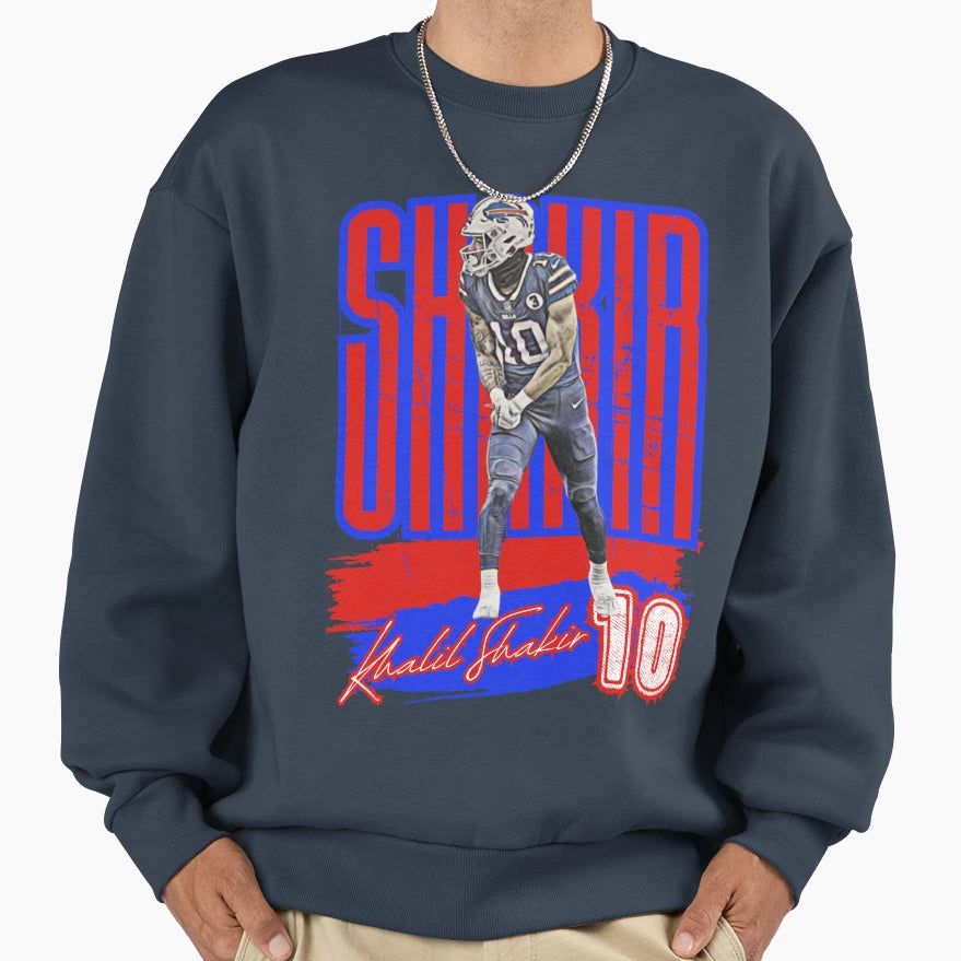 Khalil Shakir Buffalo Bills Football Sweatshirt - Minimalist Print Unisex - T-Shirt, Sweatshirt, Hoodie