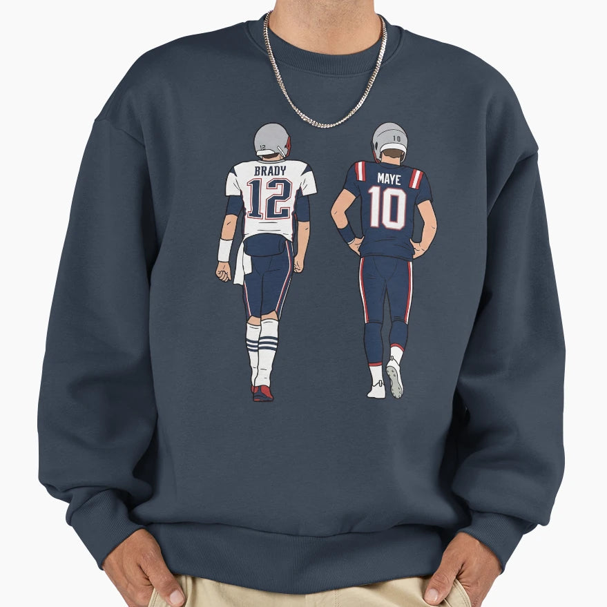 Drake Maye And Tb12 Sweatshirt - Trendy Graphic Men Women - T-Shirt, Sweatshirt, Hoodie