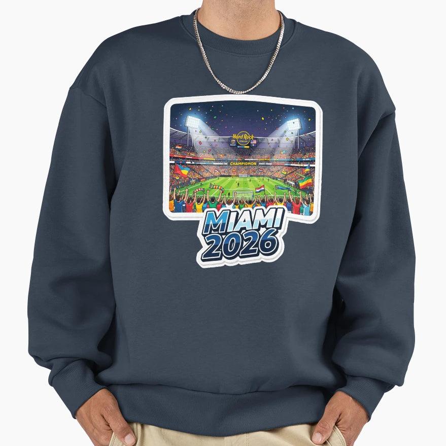 Miami 2026 Stadium Soccer Sweatshirt - Fun Novelty Design Men Women - T-Shirt, Sweatshirt, Hoodie