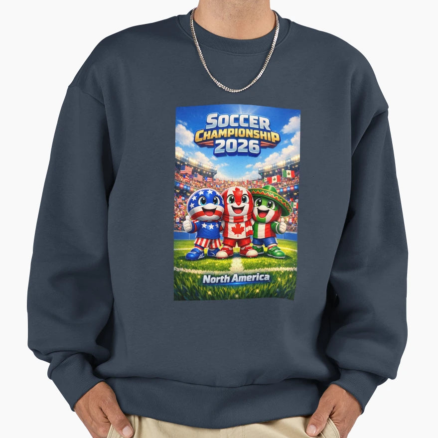 Soccer Championship 2026 North Sweatshirt - Trendy Graphic Men Women - T-Shirt, Sweatshirt, Hoodie
