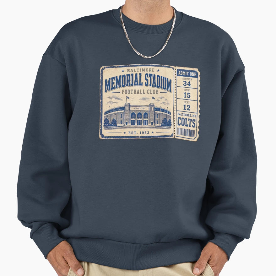 Baltimore Memorial Stadium Football T-Shirt - Trendy Graphic Men Women - T-Shirt, Sweatshirt, Hoodie
