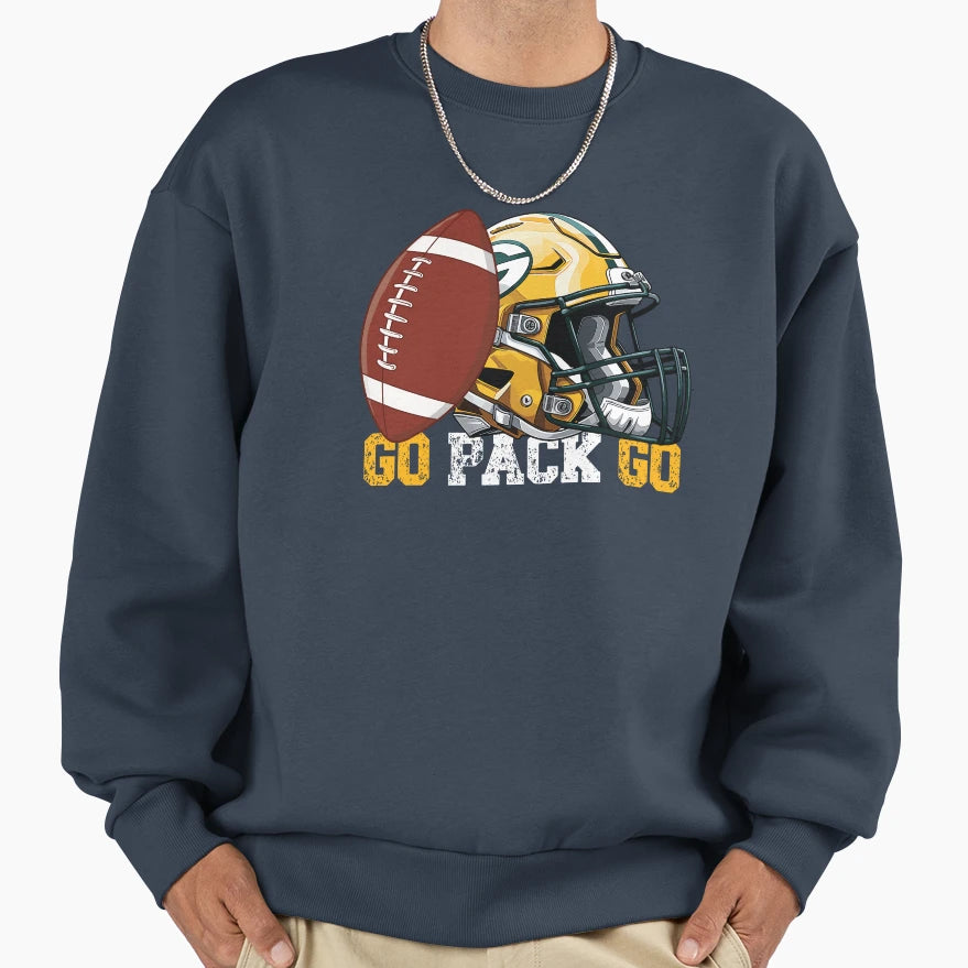 Go Pack Go Football Sweatshirt - Custom Art Print Unisex - T-Shirt, Sweatshirt, Hoodie