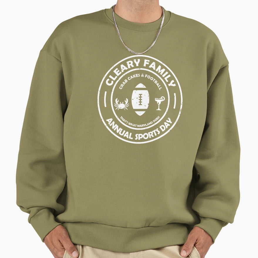 Cleary Family Football Sweatshirt - Graphic Print Men Women - T-Shirt, Sweatshirt, Hoodie