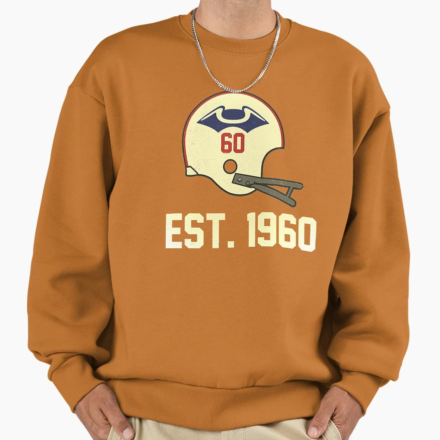 Patriots Est 1960 Distressed Sweatshirt - Fun Novelty Design for Adults - T-Shirt, Sweatshirt, Hoodie