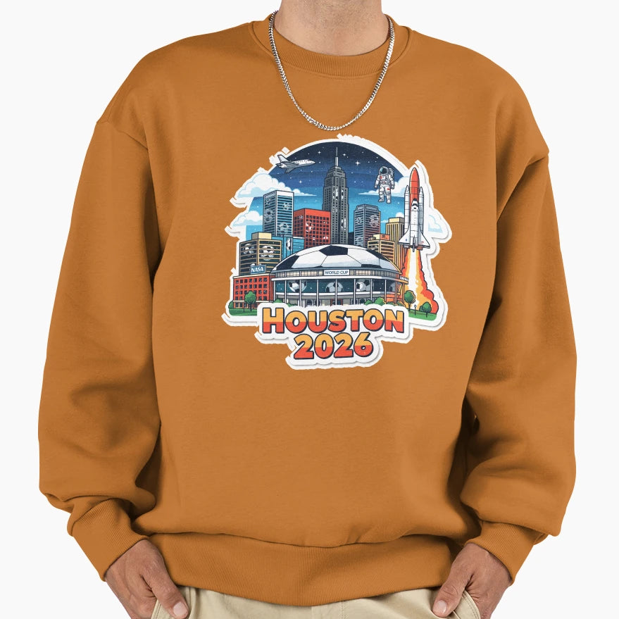 Houston 2026 Space City Soccer Sweatshirt - Graphic Print Unisex - T-Shirt, Sweatshirt, Hoodie
