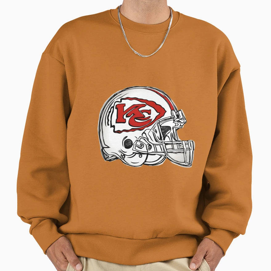 Kansas City Chiefs Helmet Sweatshirt - Fun Novelty Design Men Women - T-Shirt, Sweatshirt, Hoodie