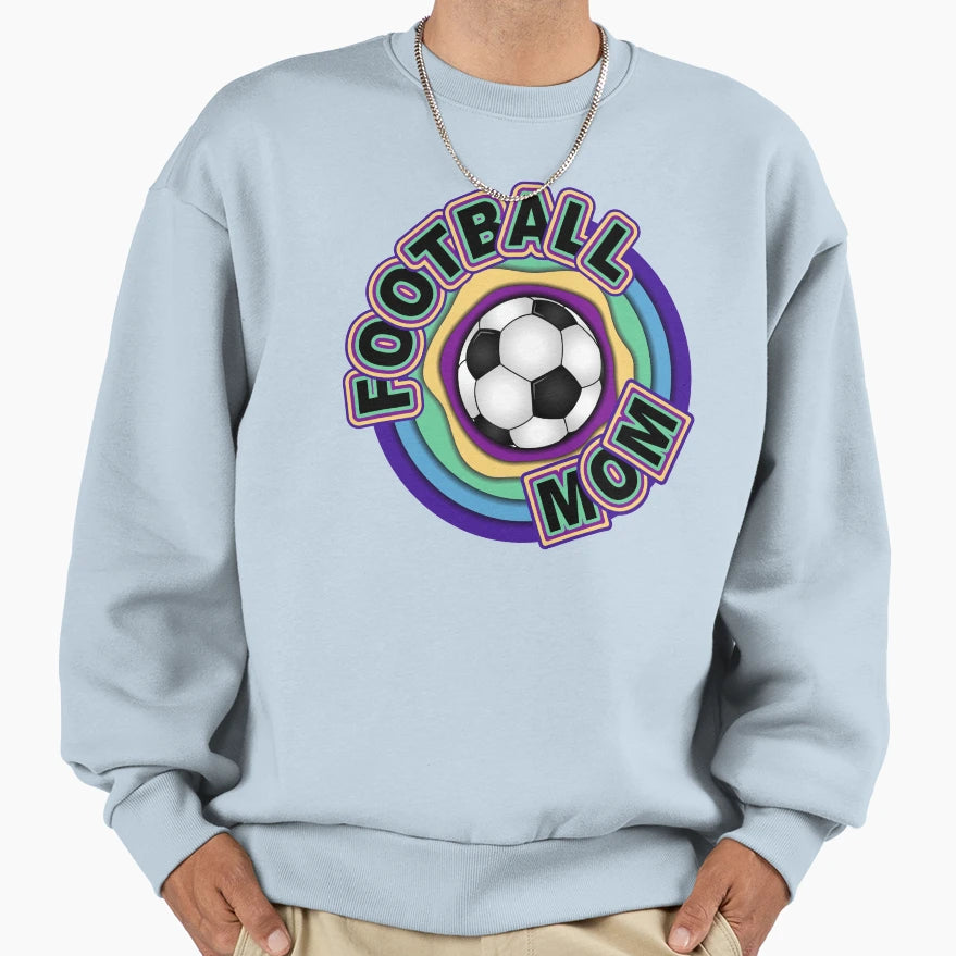 Football Mom Colorful Sweatshirt - Graphic Print for Adults - T-Shirt, Sweatshirt, Hoodie