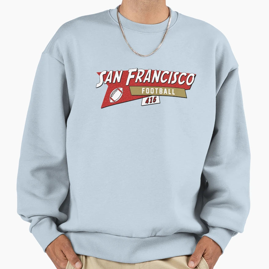San Francisco 90S Football Sweatshirt - Graphic Print Unisex - T-Shirt, Sweatshirt, Hoodie