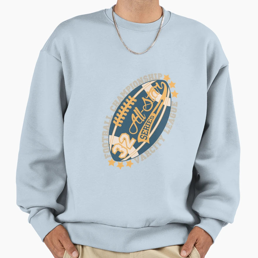 Football Championship Varsity League Sweatshirt - Graphic Print for Adults - T-Shirt, Sweatshirt, Hoodie