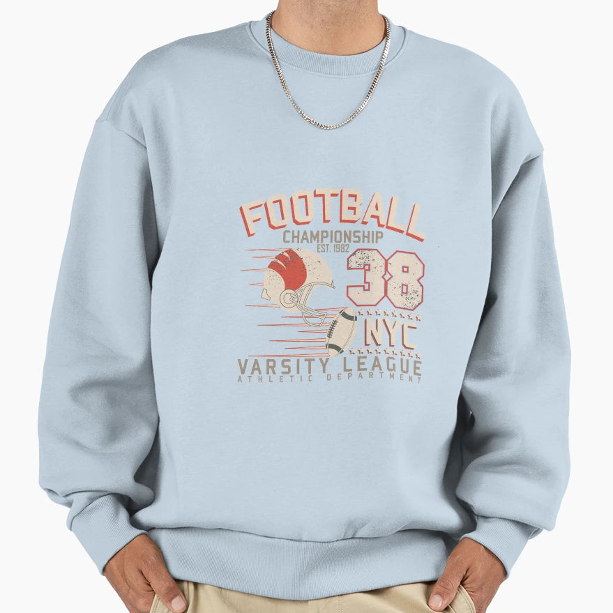 Football Championship Varsity League Sweatshirt - Graphic Print Unisex - T-Shirt, Sweatshirt, Hoodie