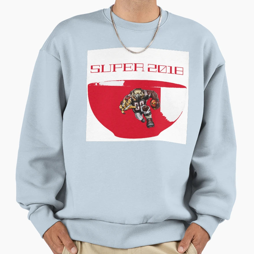 Super B O W L 2018 Falcons Drawing Sweatshirt - Aesthetic Graphic Unisex - T-Shirt, Sweatshirt, Hoodie