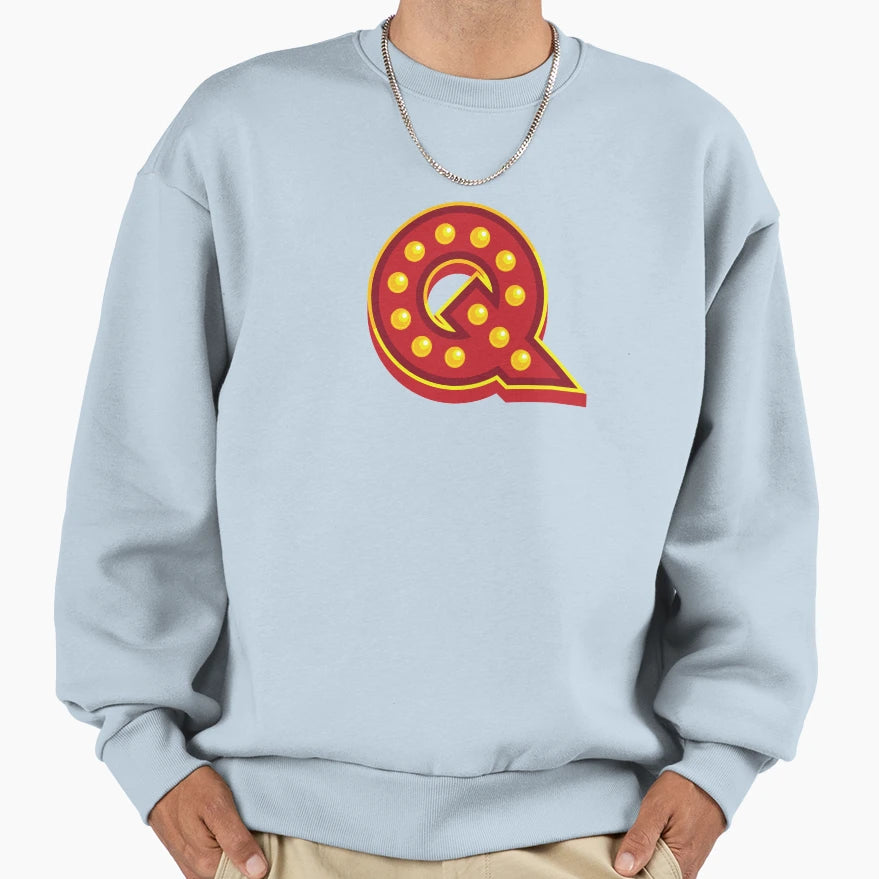 Letter Q Disco Sweatshirt - Trendy Graphic Men Women - T-Shirt, Sweatshirt, Hoodie