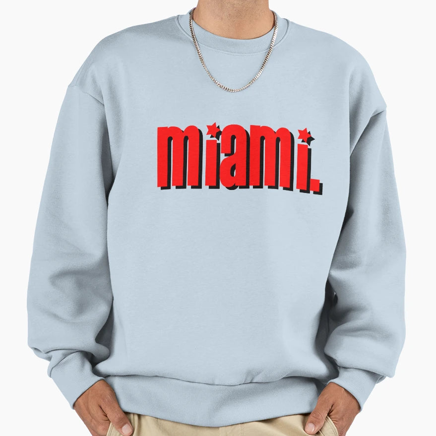Miami Star Logo Sweatshirt - Minimalist Print for Adults - T-Shirt, Sweatshirt, Hoodie