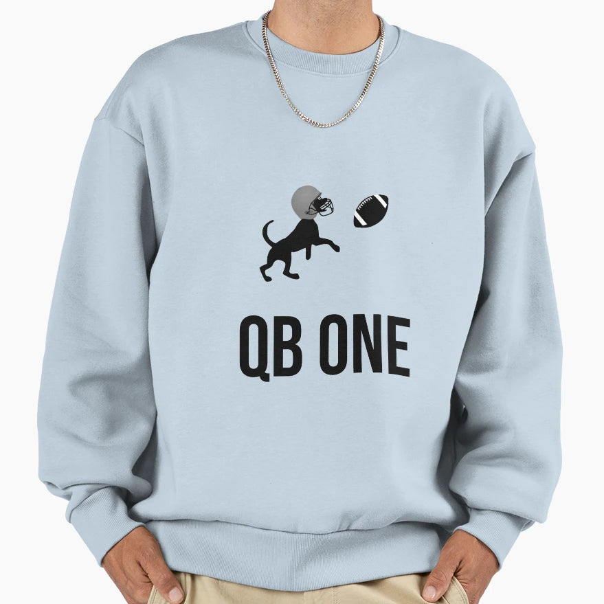 Qb One Dog Football Player Sweatshirt - Custom Art Print Men Women - T-Shirt, Sweatshirt, Hoodie