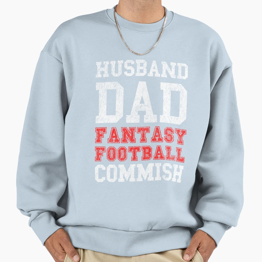 Husband Dad Fantasy Football Sweatshirt - Custom Art Print for Adults - T-Shirt, Sweatshirt, Hoodie